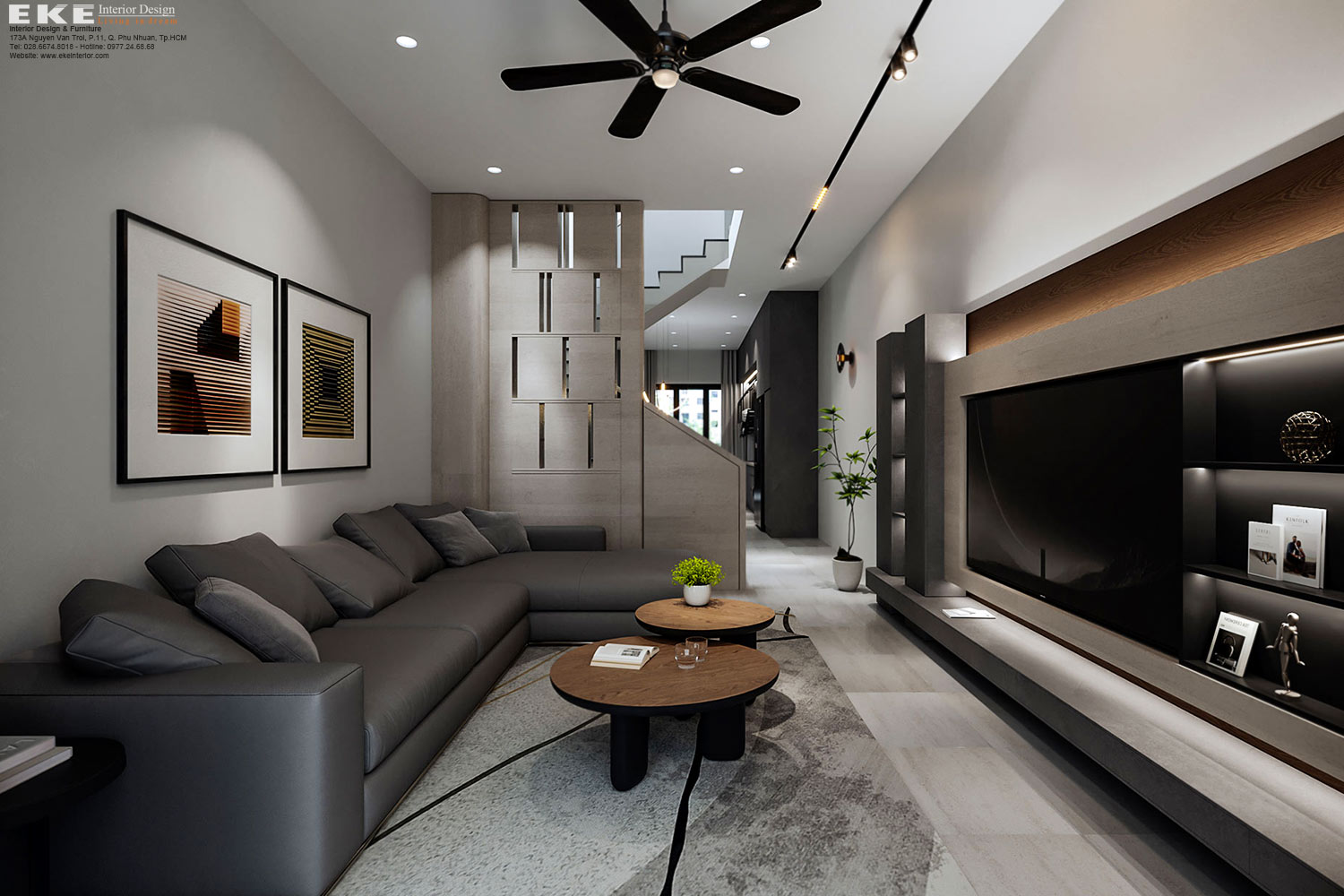 Nhà phố ngang 4m dài 20m phong cách hiện đại Nhà phố ngang 4m dài 20m phong cách hiện đại